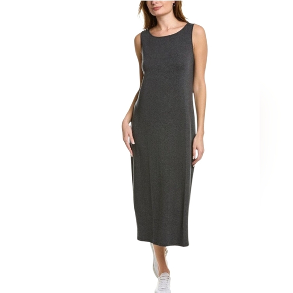 Dresses & Skirts - Eileen Fisher Grey Tank Midi Dress Sz S